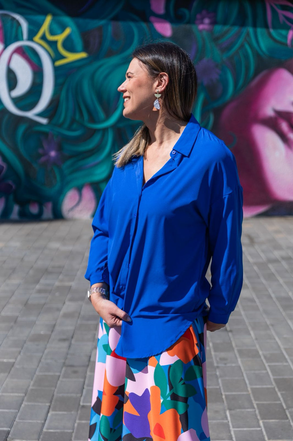 Cobalt Blue Oversized Statement Shirt