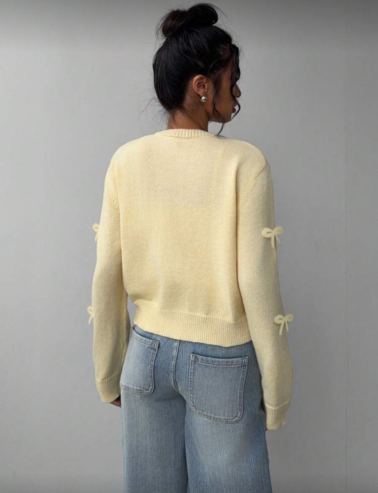 Cute as A Bow Butter Yellow Cardigan