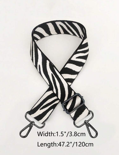 Zebra Patterned Adjustable Bag Strap