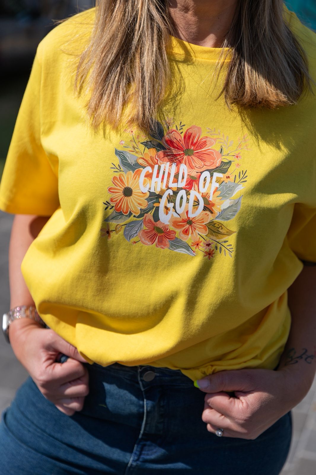 Bright Floral Faith Graphic Tees – Easy Fit Unisex