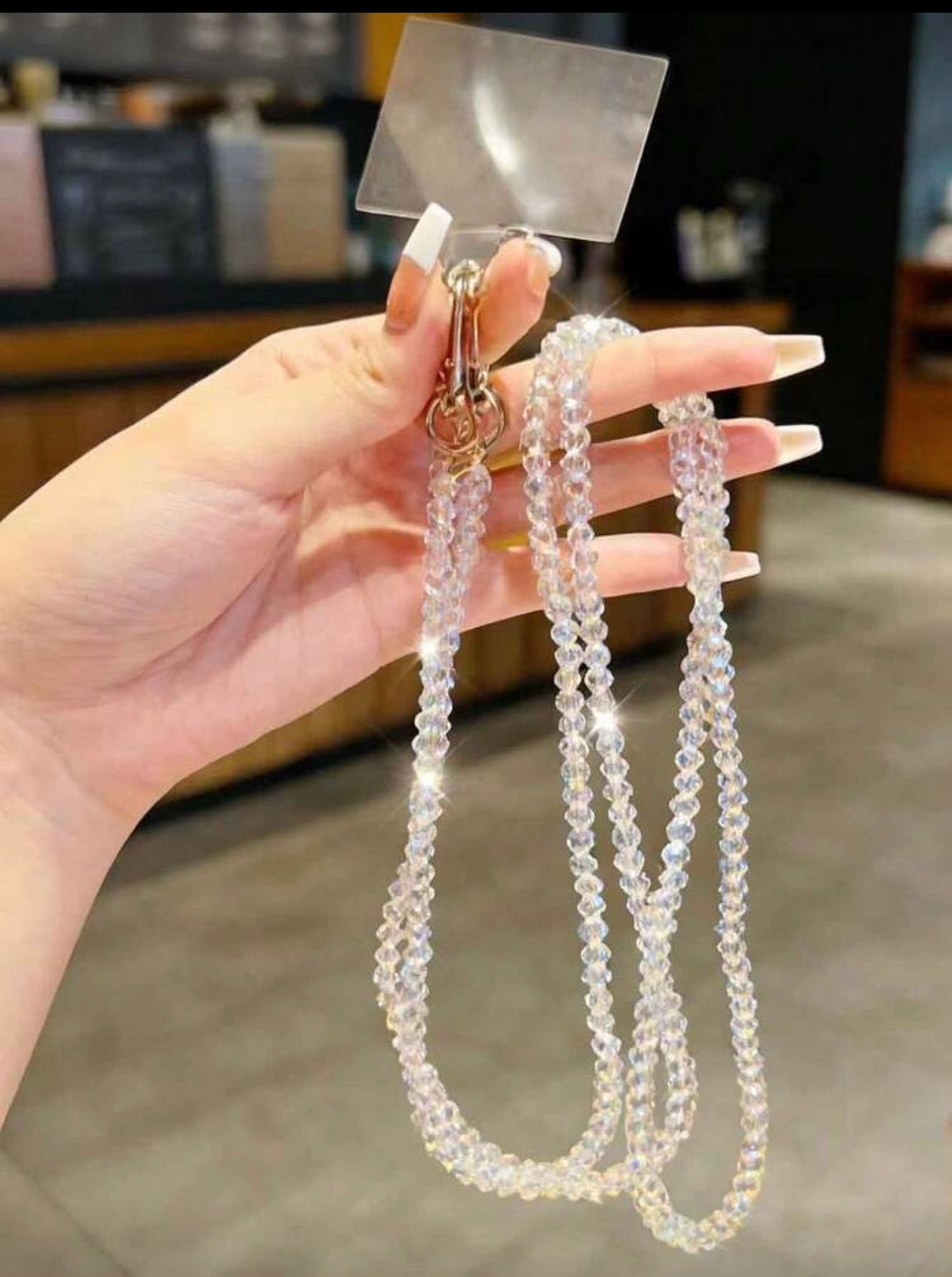 Handmade Shiny Glass Bead Chain, Suitable For Phone Straps