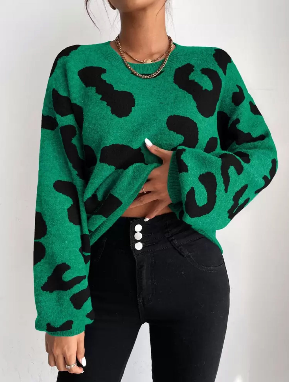 Green Leopard Comfy Jersey