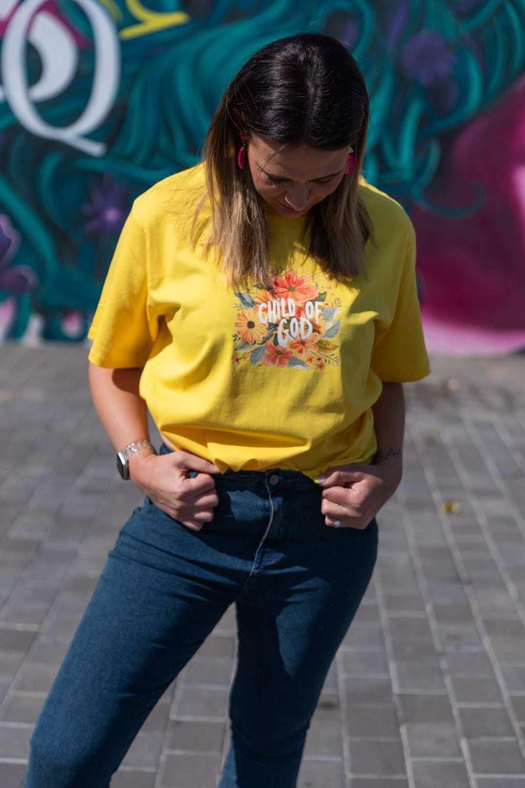 Bright Floral Faith Graphic Tees – Easy Fit Unisex