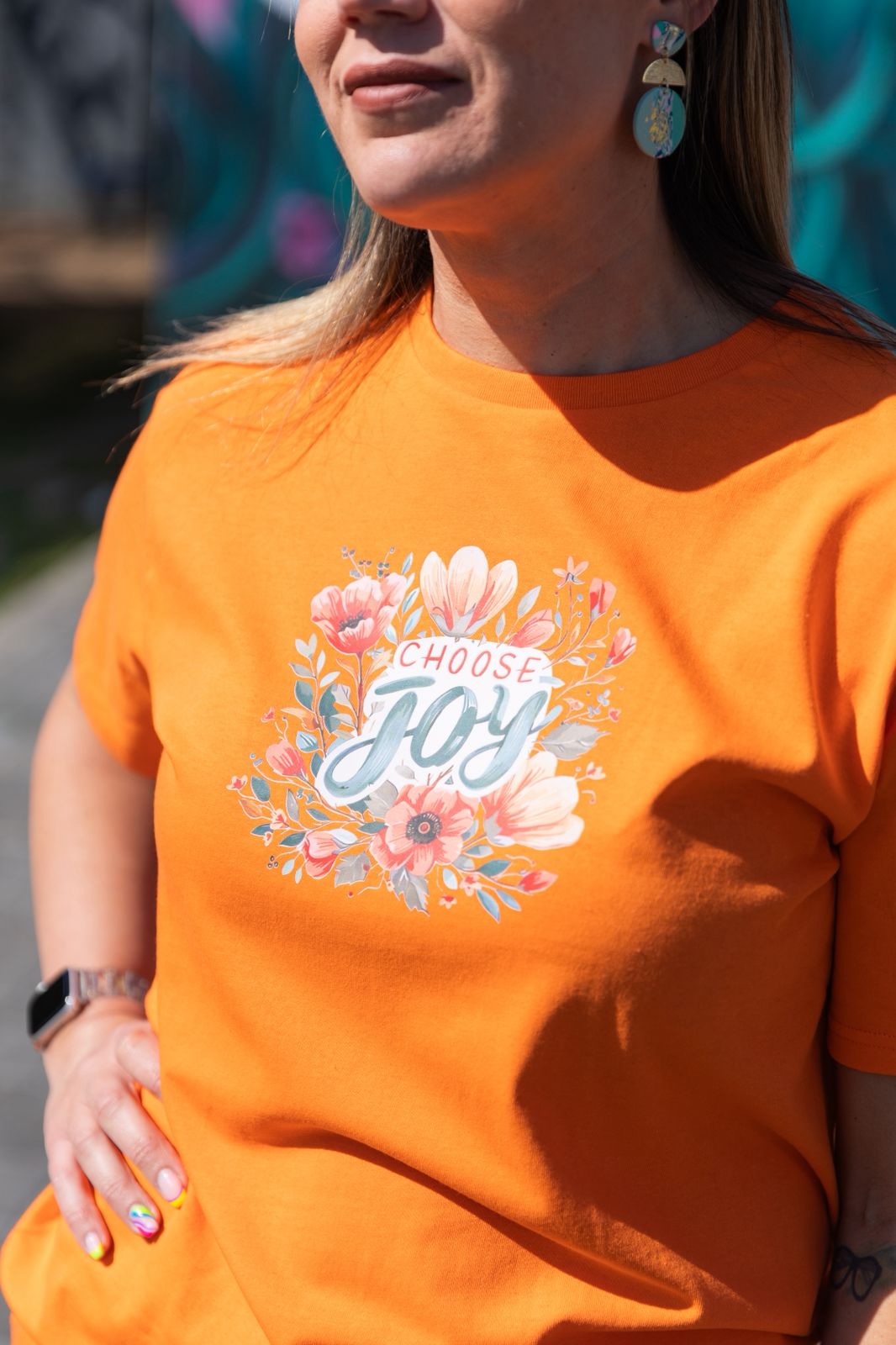 Bright Floral Faith Graphic Tees – Easy Fit Unisex