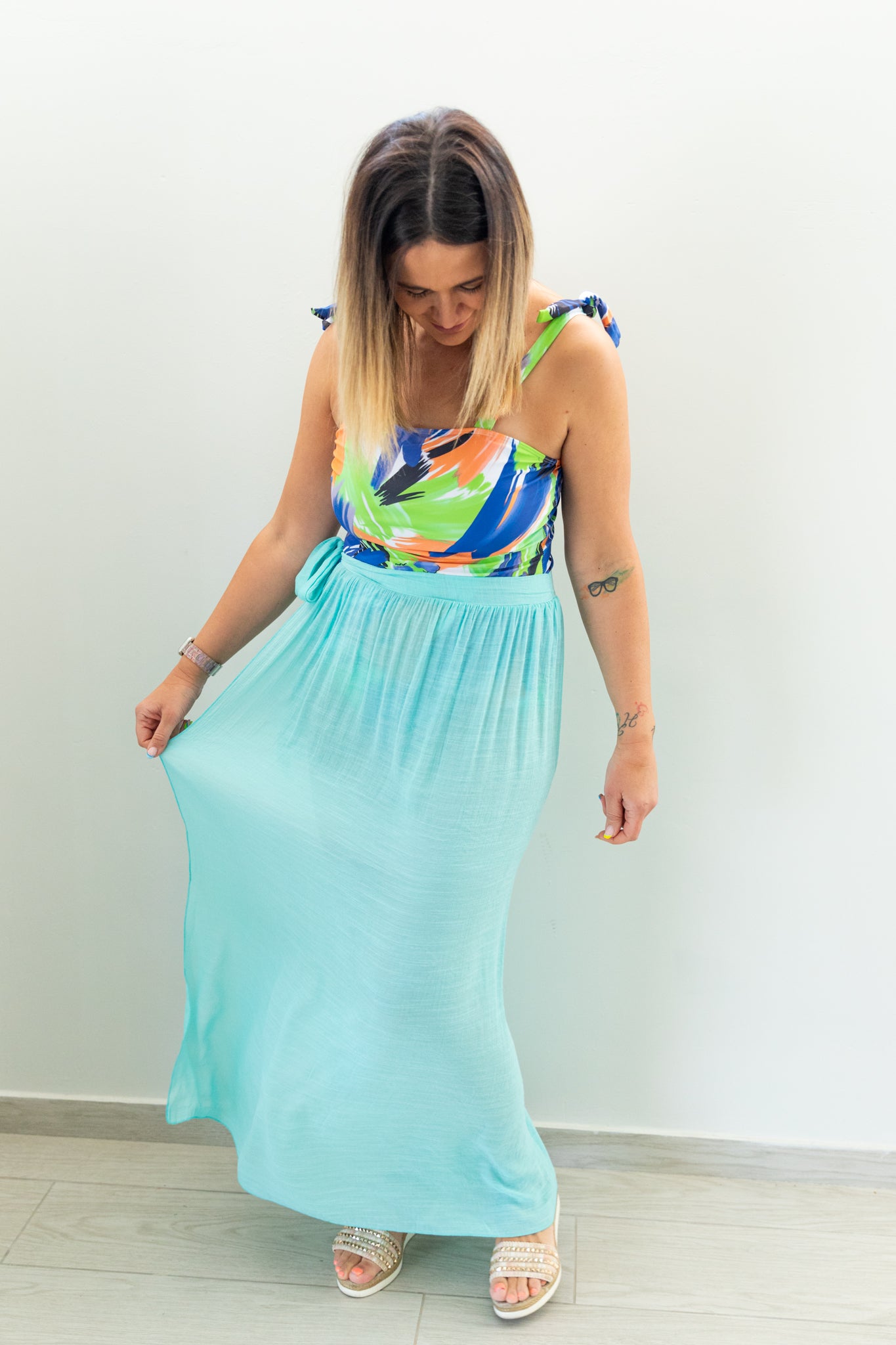 Mint Beachside Knot Cover-Up Skirt