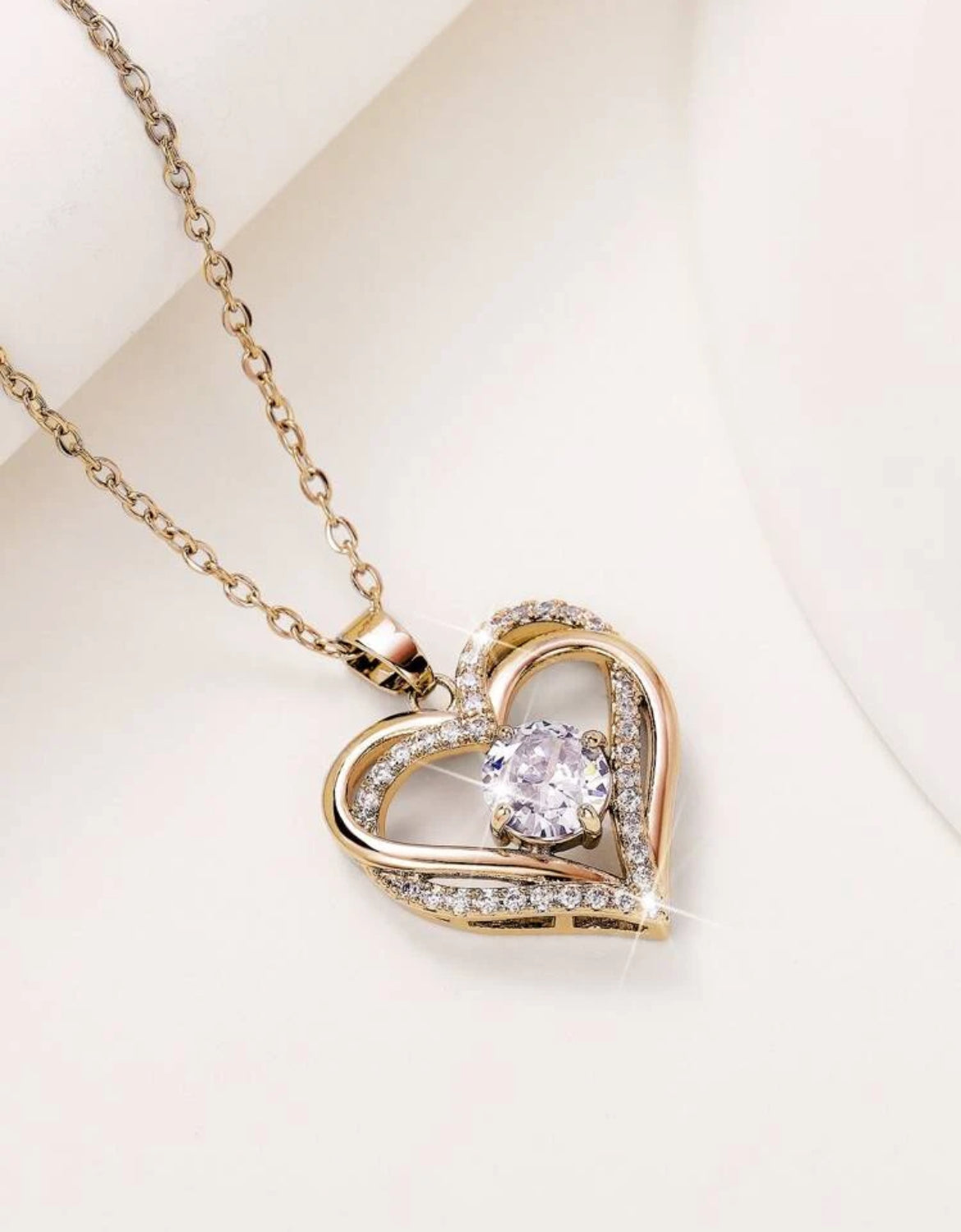 Cubic Zirconia Heart Necklace – Multiple Colours for Every Mood 💕