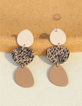 Animal Print Geometric Statement Earrings