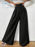 High Waist Black Wide Leg Pants