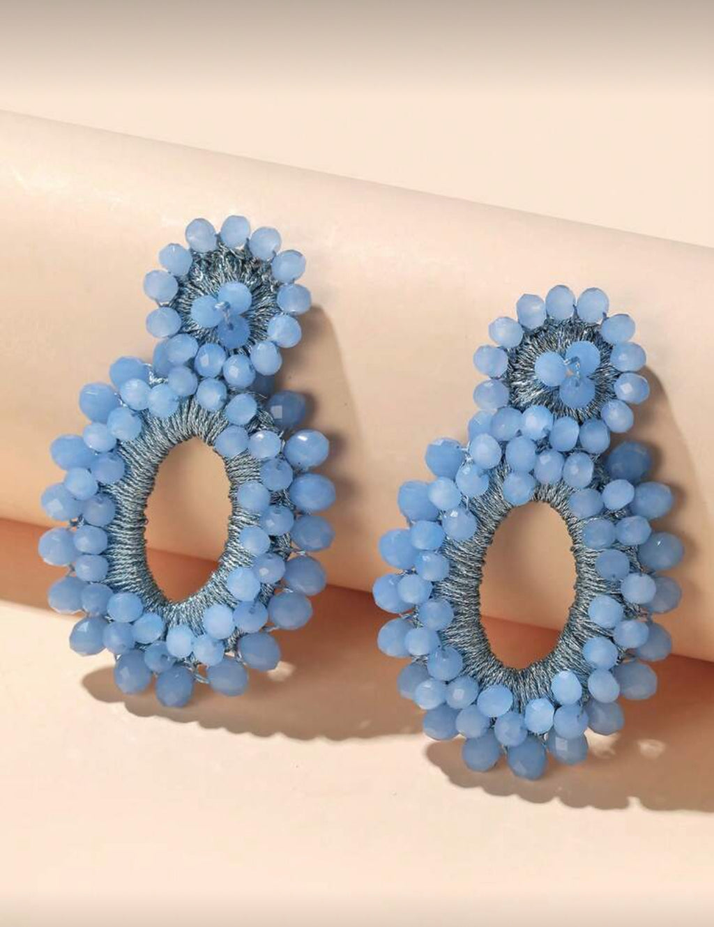 Beaded Round Drop Earrings