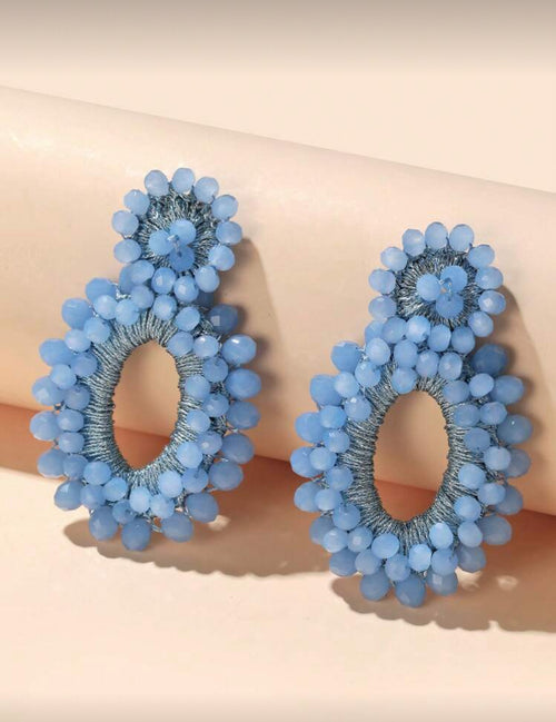 Beaded Round Drop Earrings