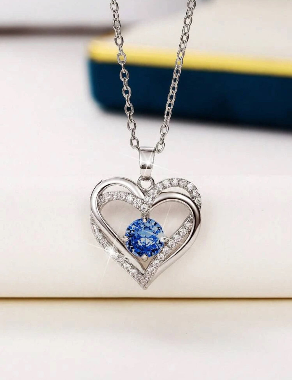 Cubic Zirconia Heart Necklace – Multiple Colours for Every Mood 💕