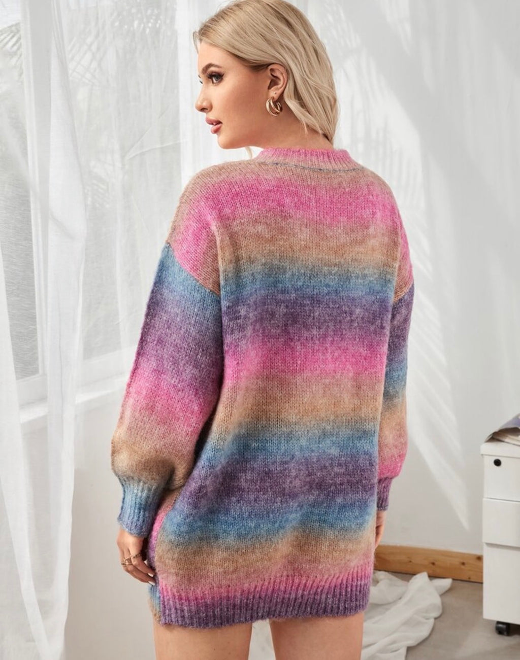 CURVE Rainbow Ombre Long Length Sweater