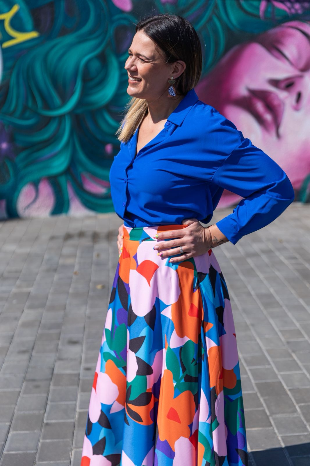 Cobalt Blue Oversized Statement Shirt