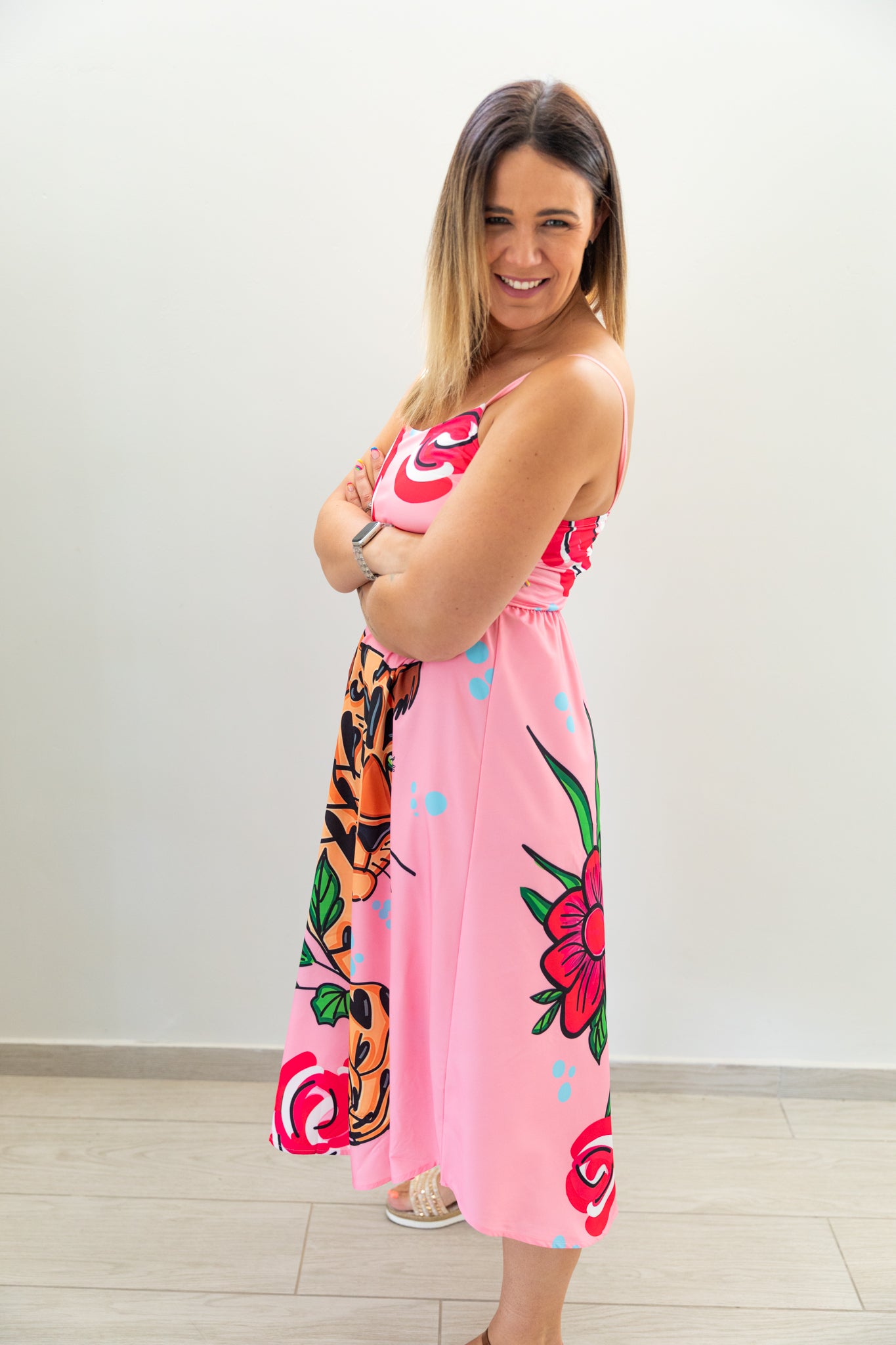 Fierce Floral Leopard Maxi Dress – Pink Power Print
