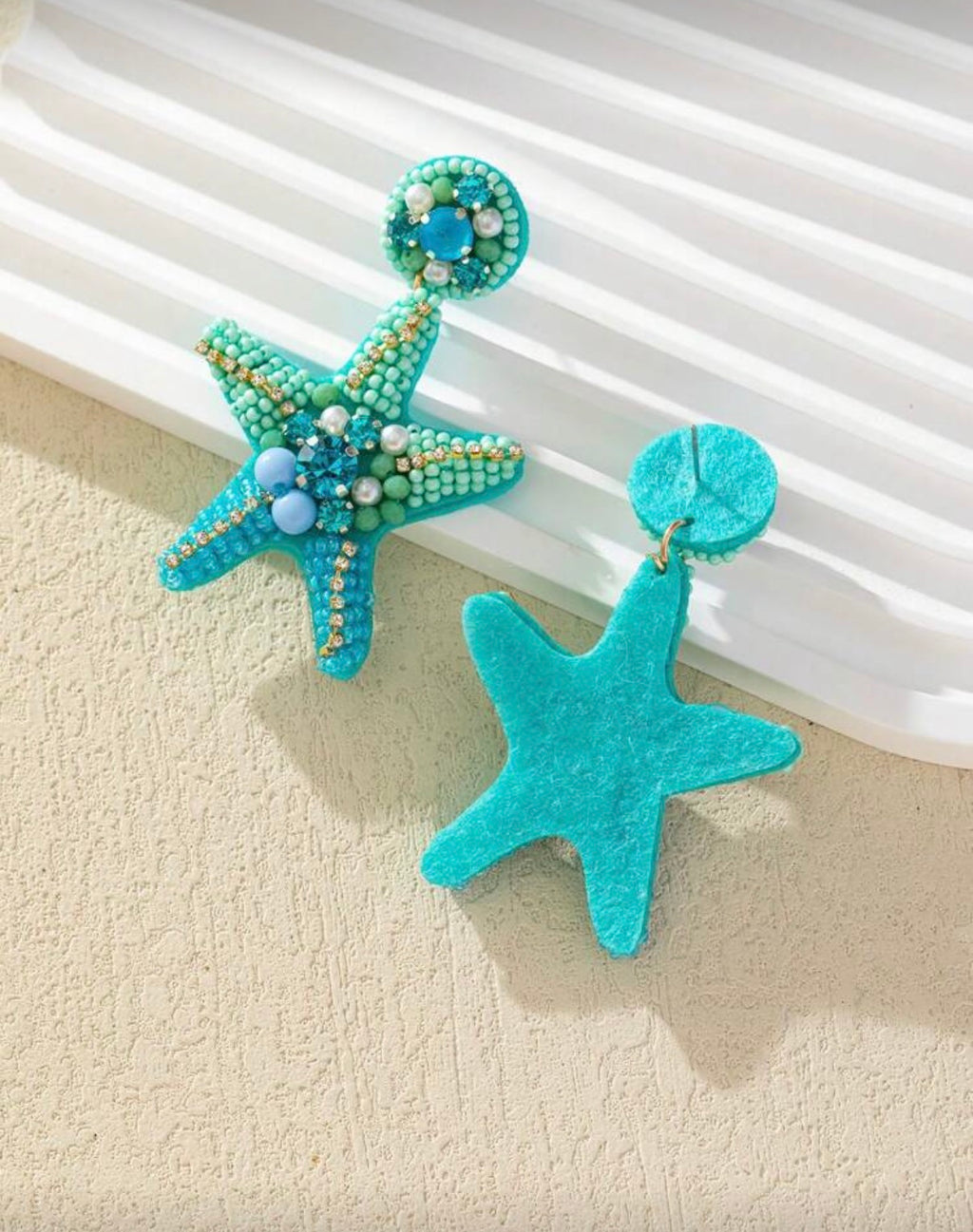 Beaded Statement Starfish Earrings - 2 colours available