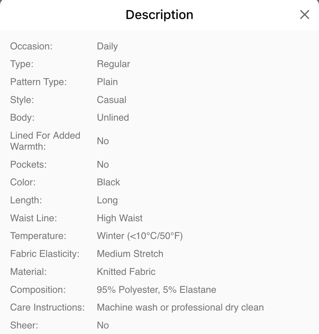 Black Plus Size Women's High Waist Thick Warm Thermal Leggings