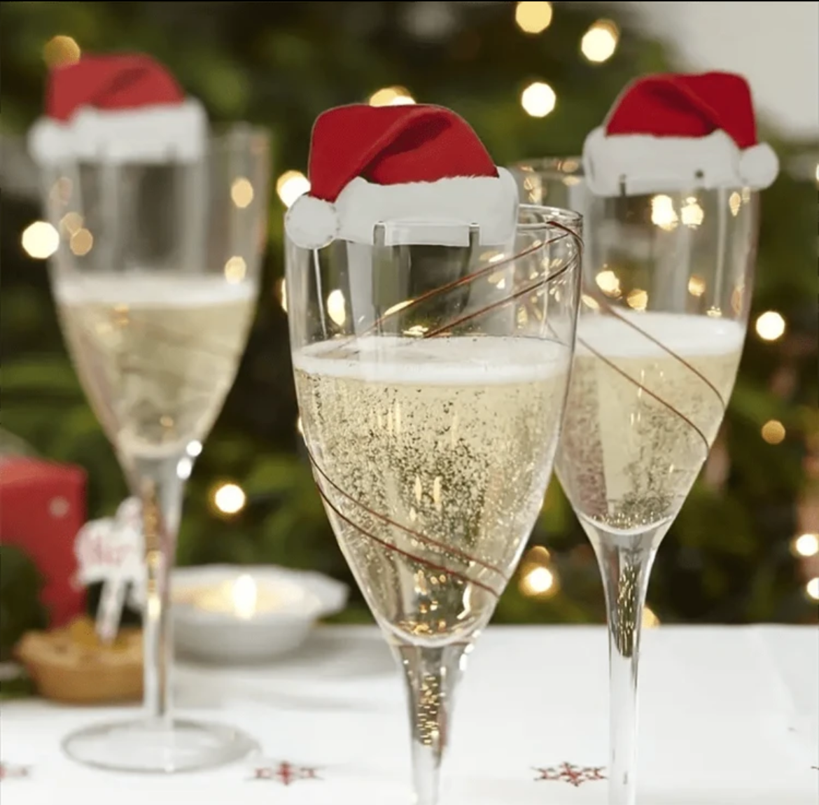 10pcs Christmas Decor Cards, Party Tableware Accessories, Christmas Party Supplies, Personalized Wine Glass Tags,Christmas