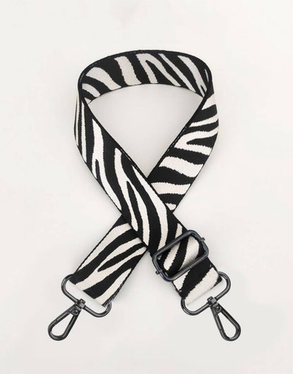 Zebra Patterned Adjustable Bag Strap