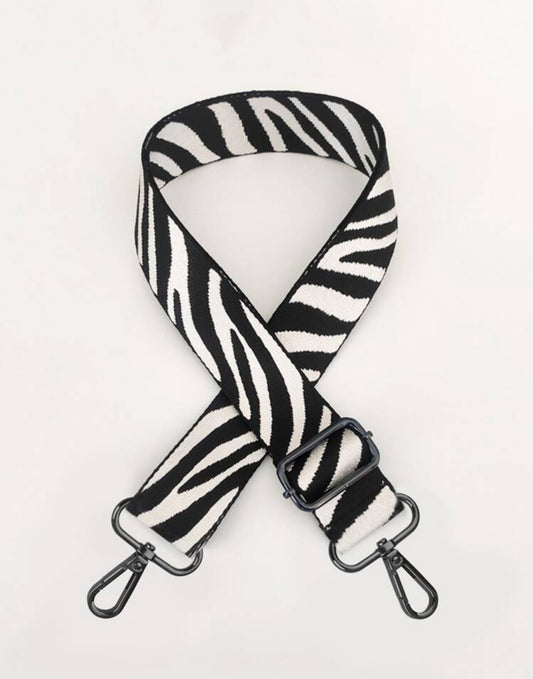 Zebra Patterned Adjustable Bag Strap