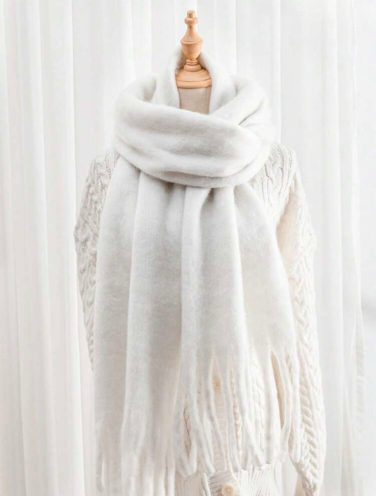Solid White Scarf
