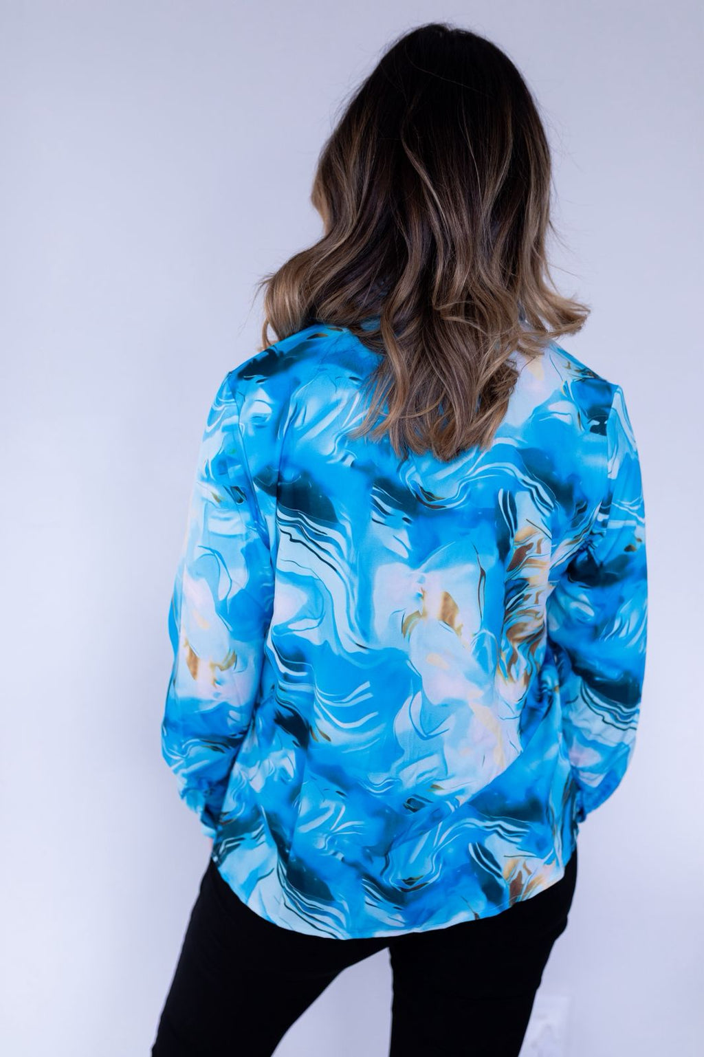 Blue Marble Long Sleeve Blouse