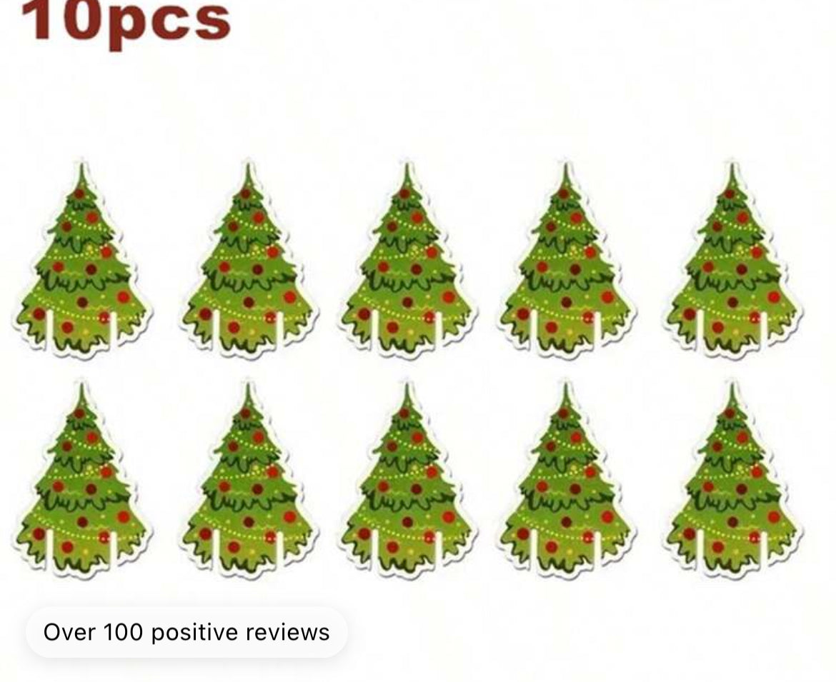 10pcs Christmas Decor Cards, Party Tableware Accessories, Christmas Party Supplies, Personalized Wine Glass Tags,Christmas