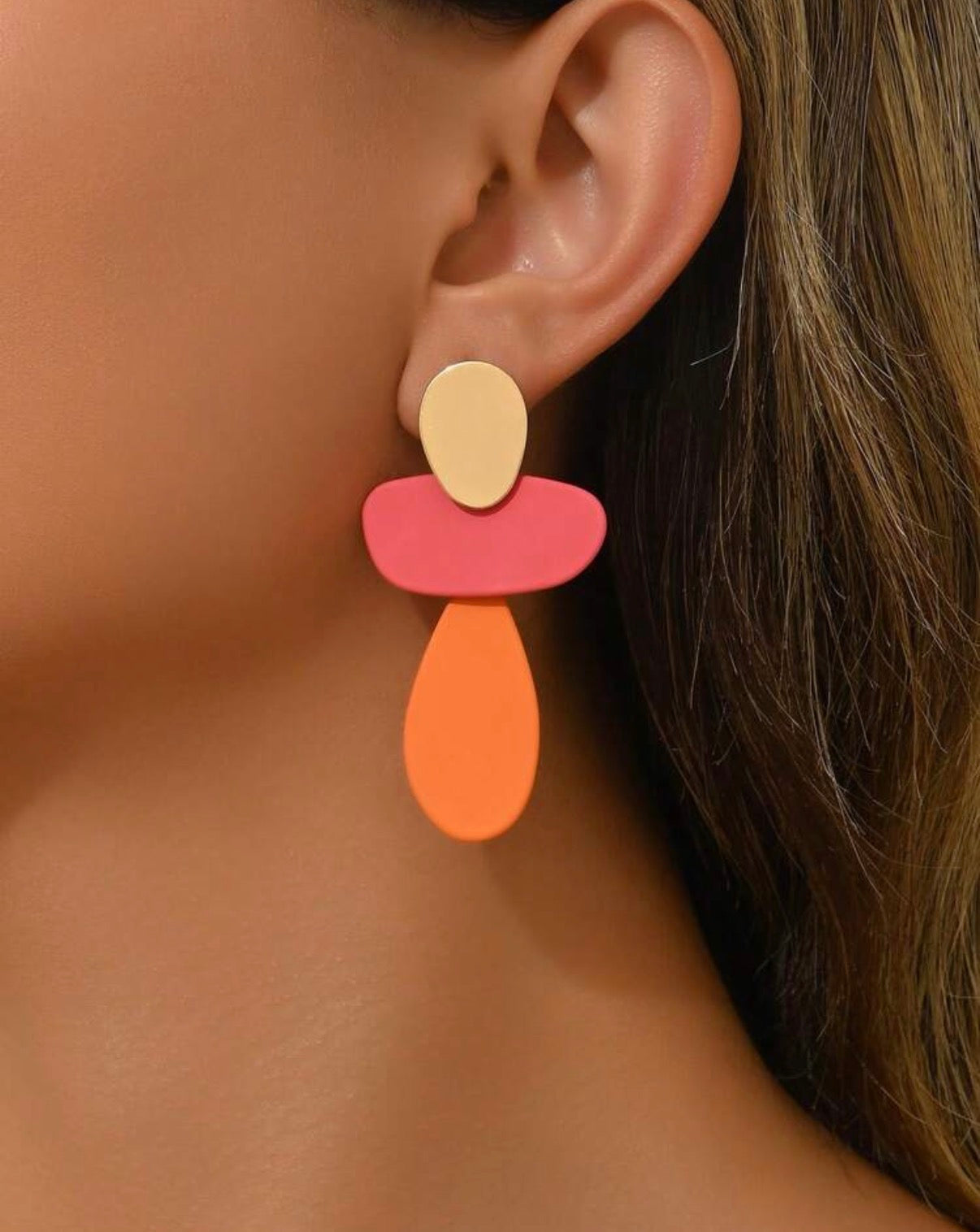 Colour Block Statement Earrings