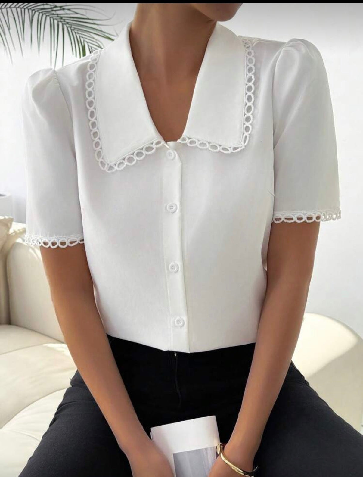 Peter Pan Collar White Blouse