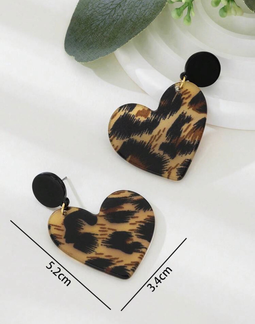 Leopard Heart Statement Earrings