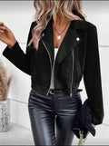 Suedette Biker Jacket (Black)