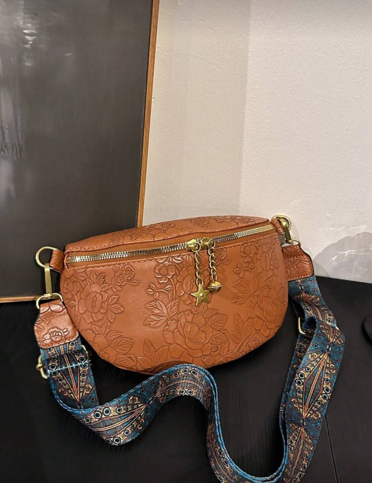 Patterned Embossed Litchi Bag