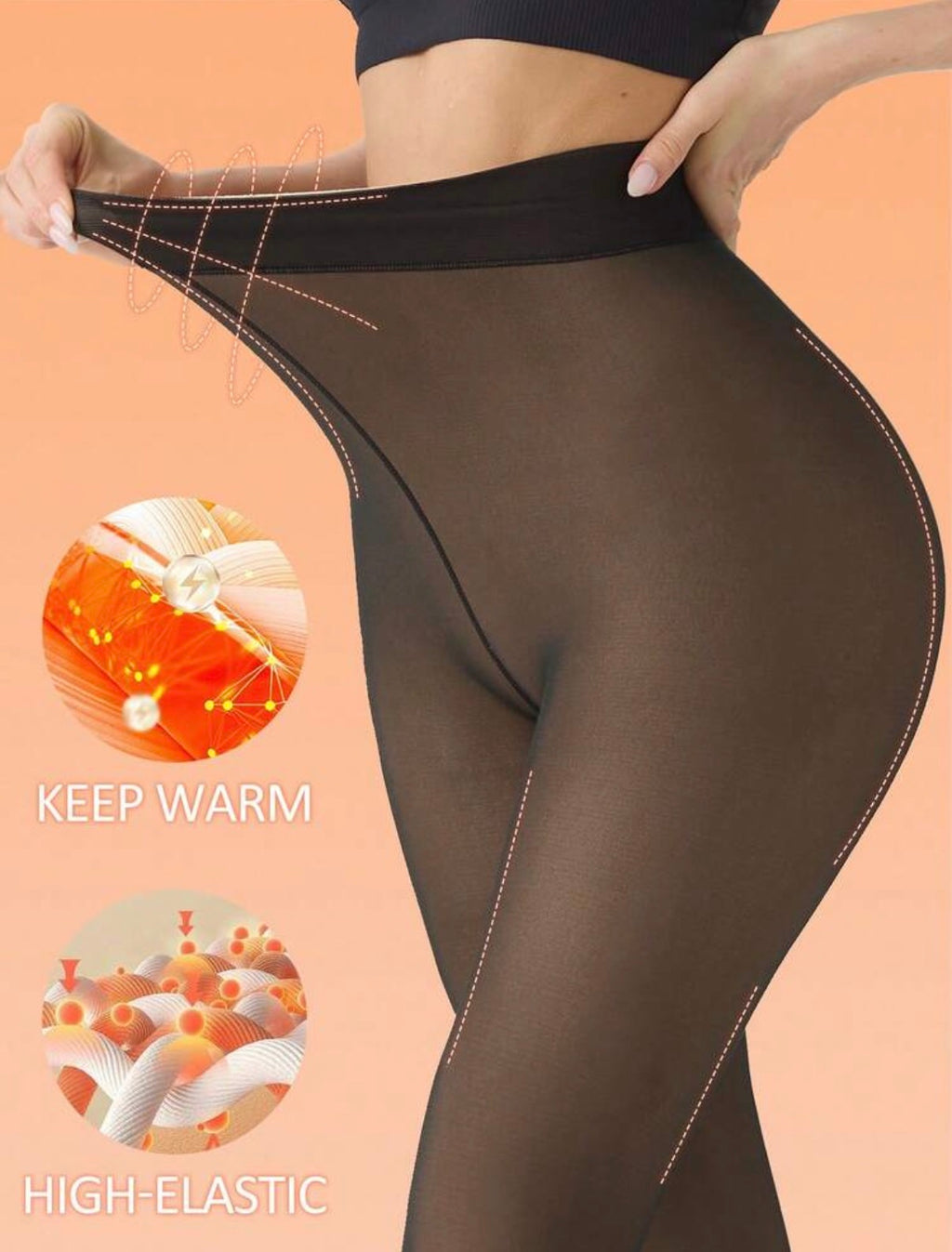VIRAL Fleece-Lined “Fake Sheer” Stockings
