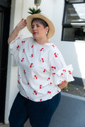 Cherry Print Curve Top 🍒