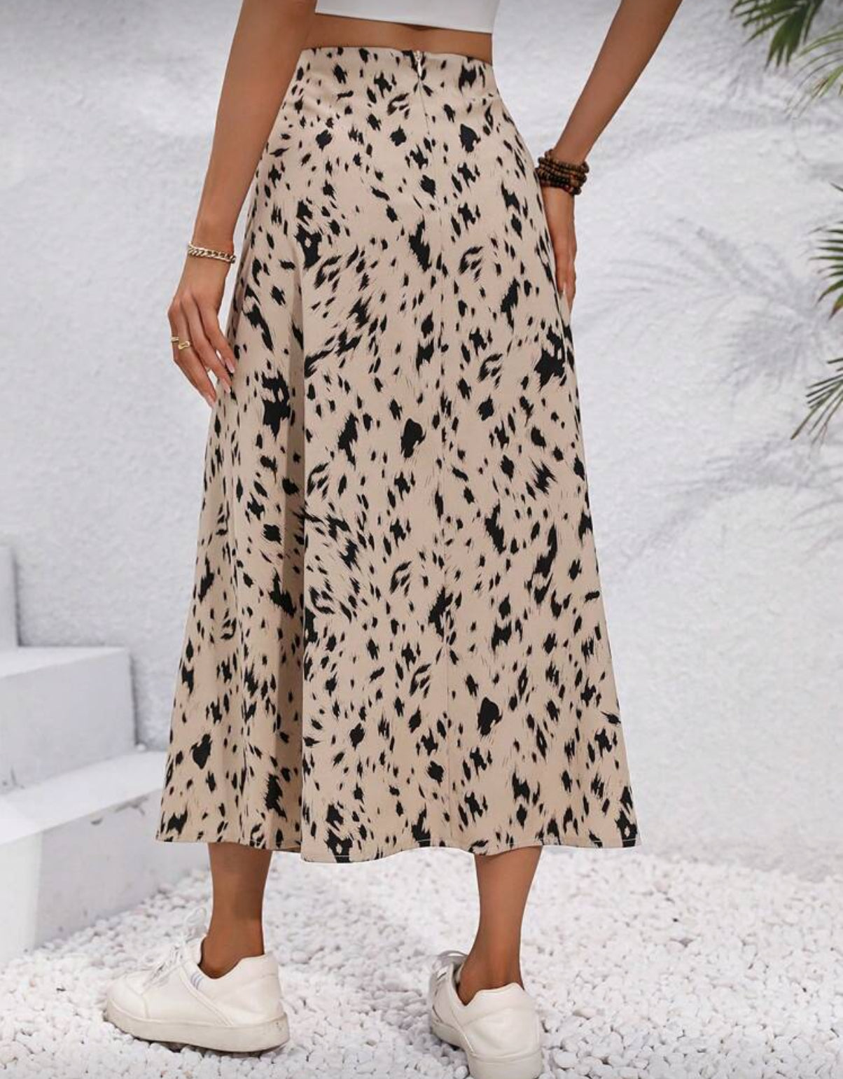 A Line Printed Maxi Skirt