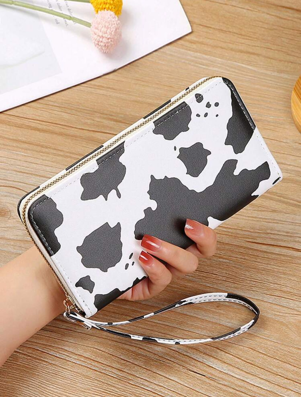 Black and White Cow Print Purse