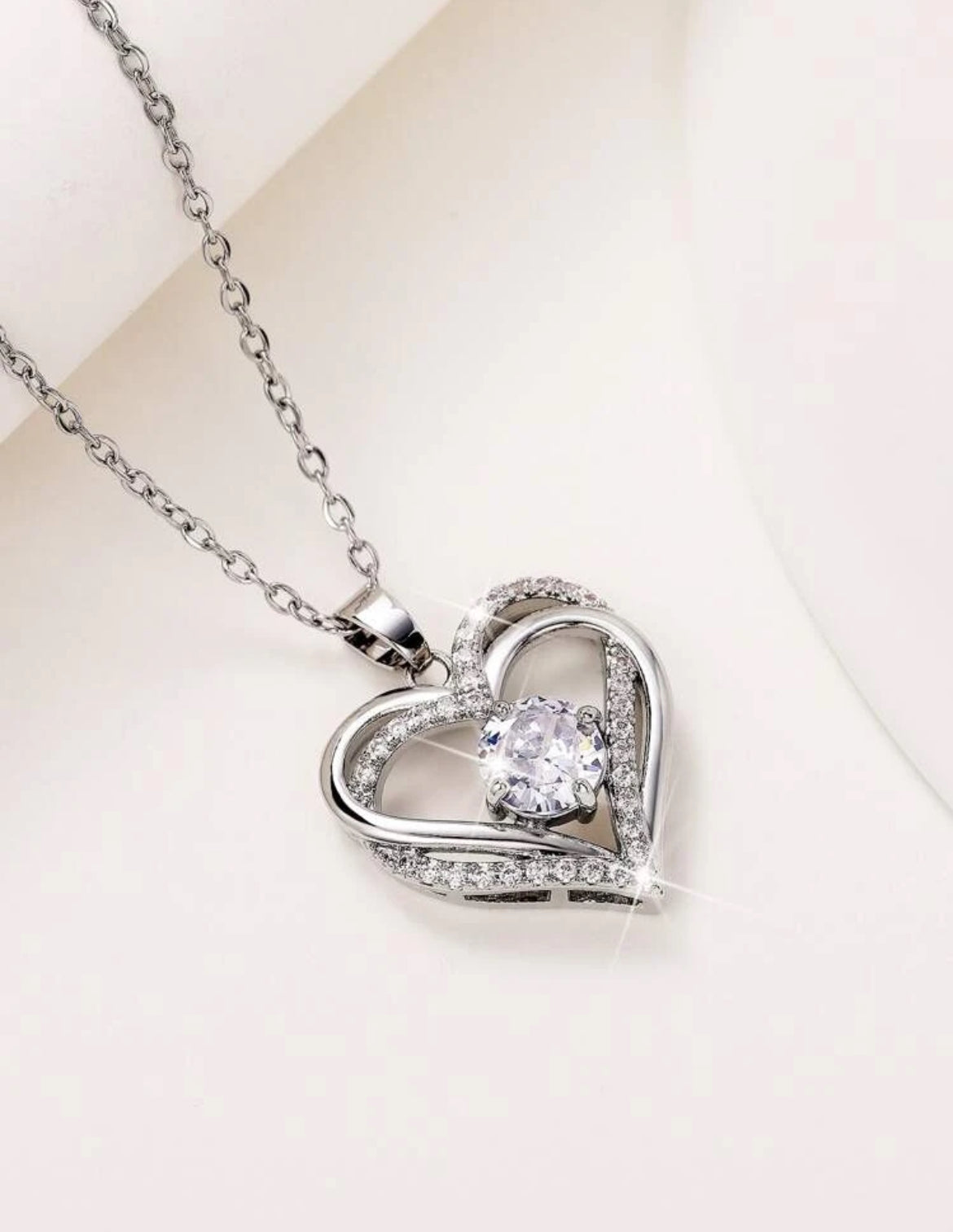 Cubic Zirconia Heart Necklace – Multiple Colours for Every Mood 💕