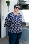 Geometric Print Curve Top