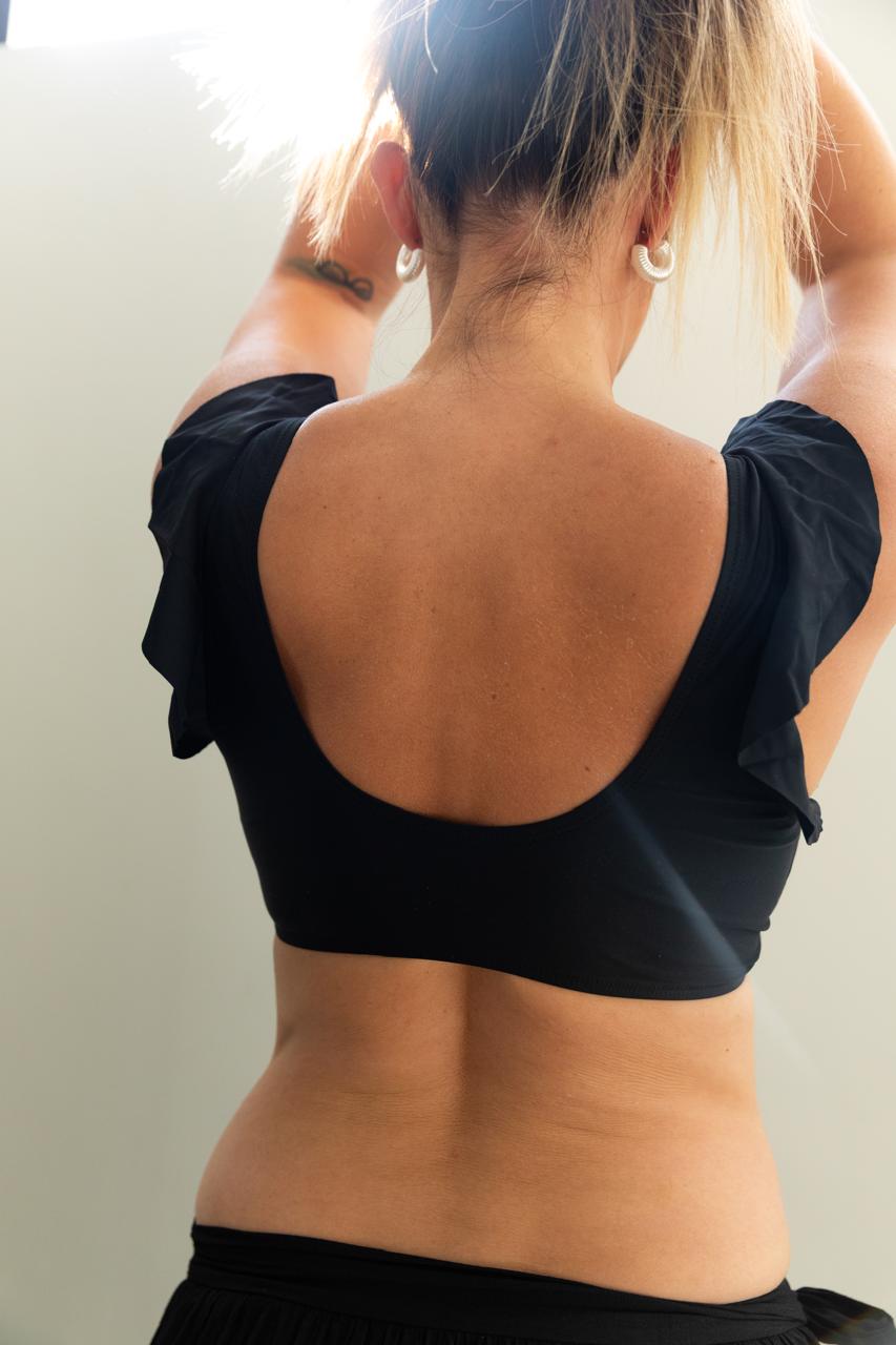 Classic Black Ruffle Bikini Set (Wrap Sold Separately)