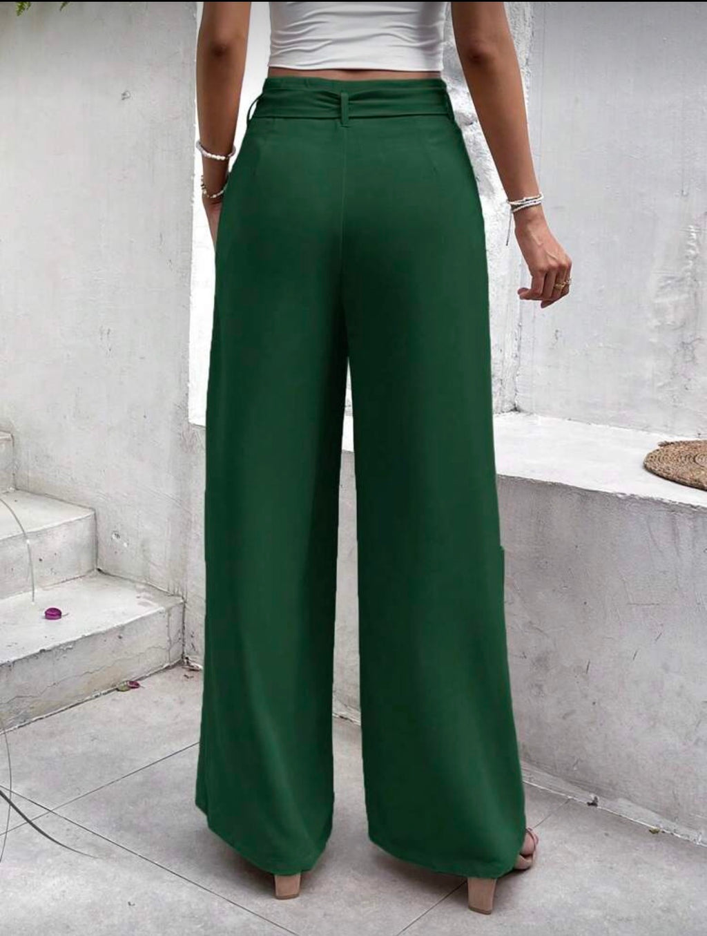Deep Green Wide Leg Pants