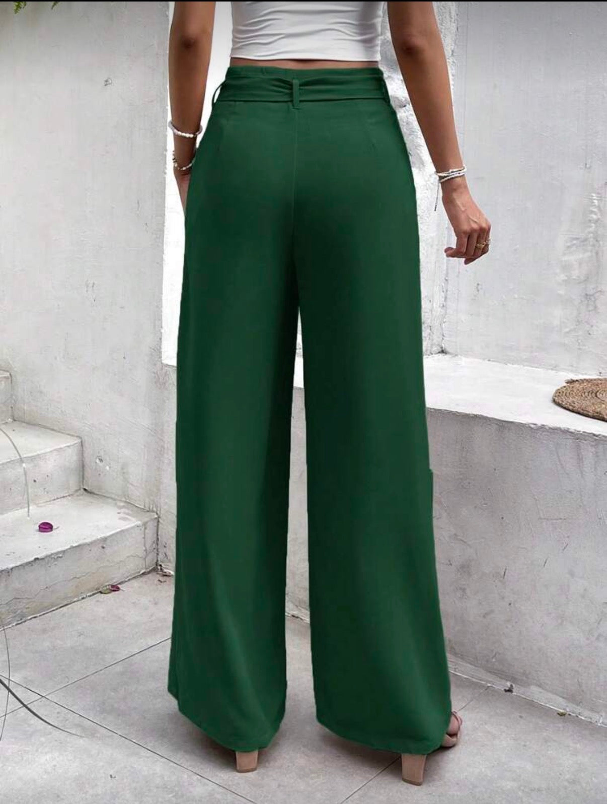 Deep Green Wide Leg Pants