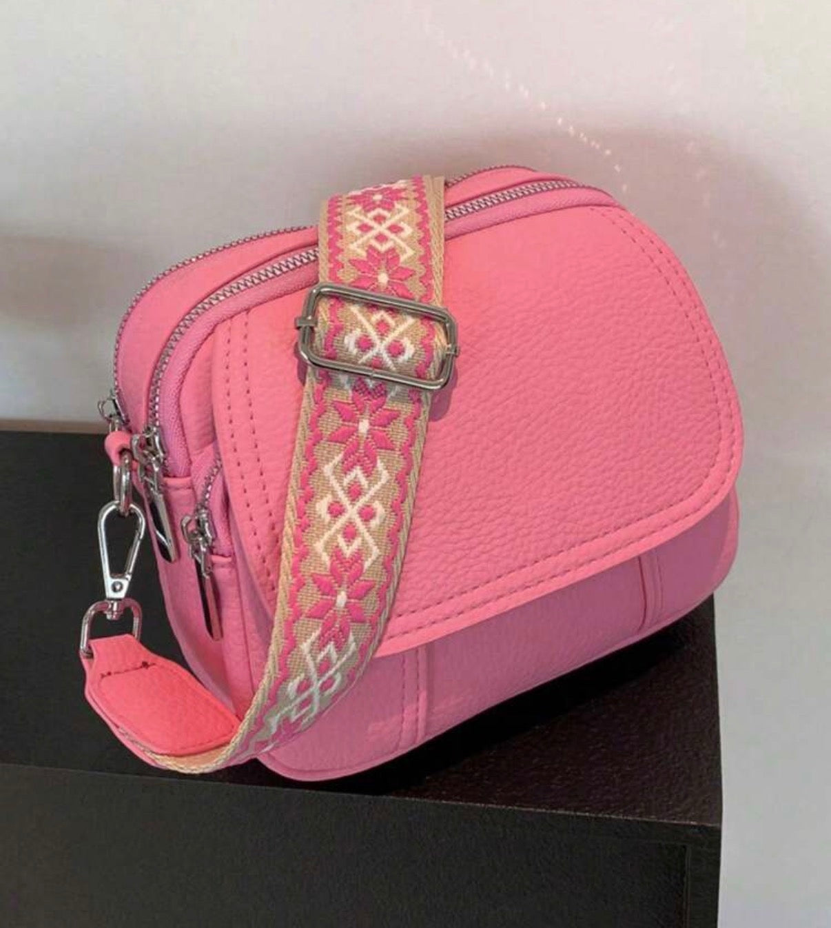 Candy Pink Crossbody Bag