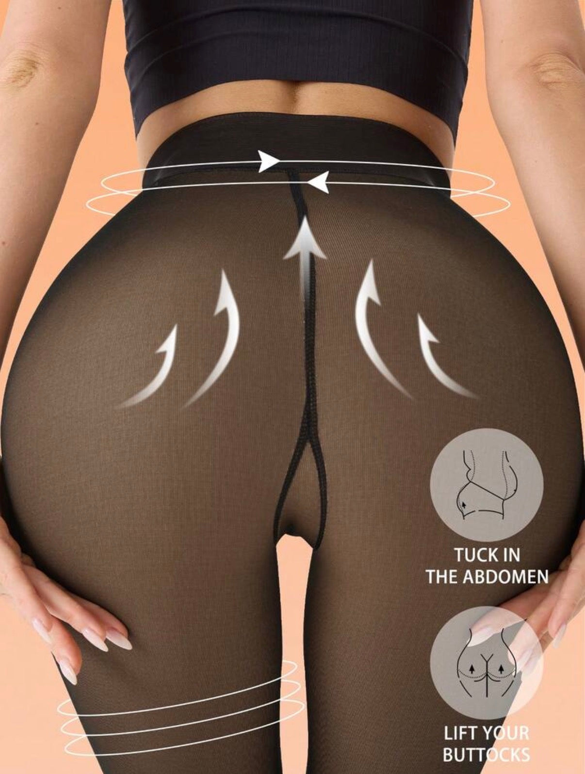 VIRAL Fleece-Lined “Fake Sheer” Stockings