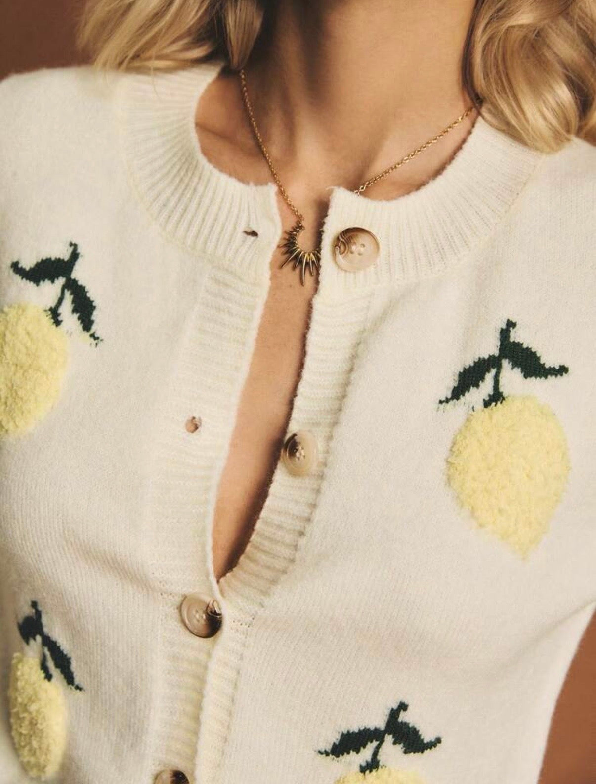 Lemon Textured Knit Cardigan