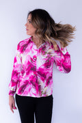 Pink Marble Long Sleeve Blouse