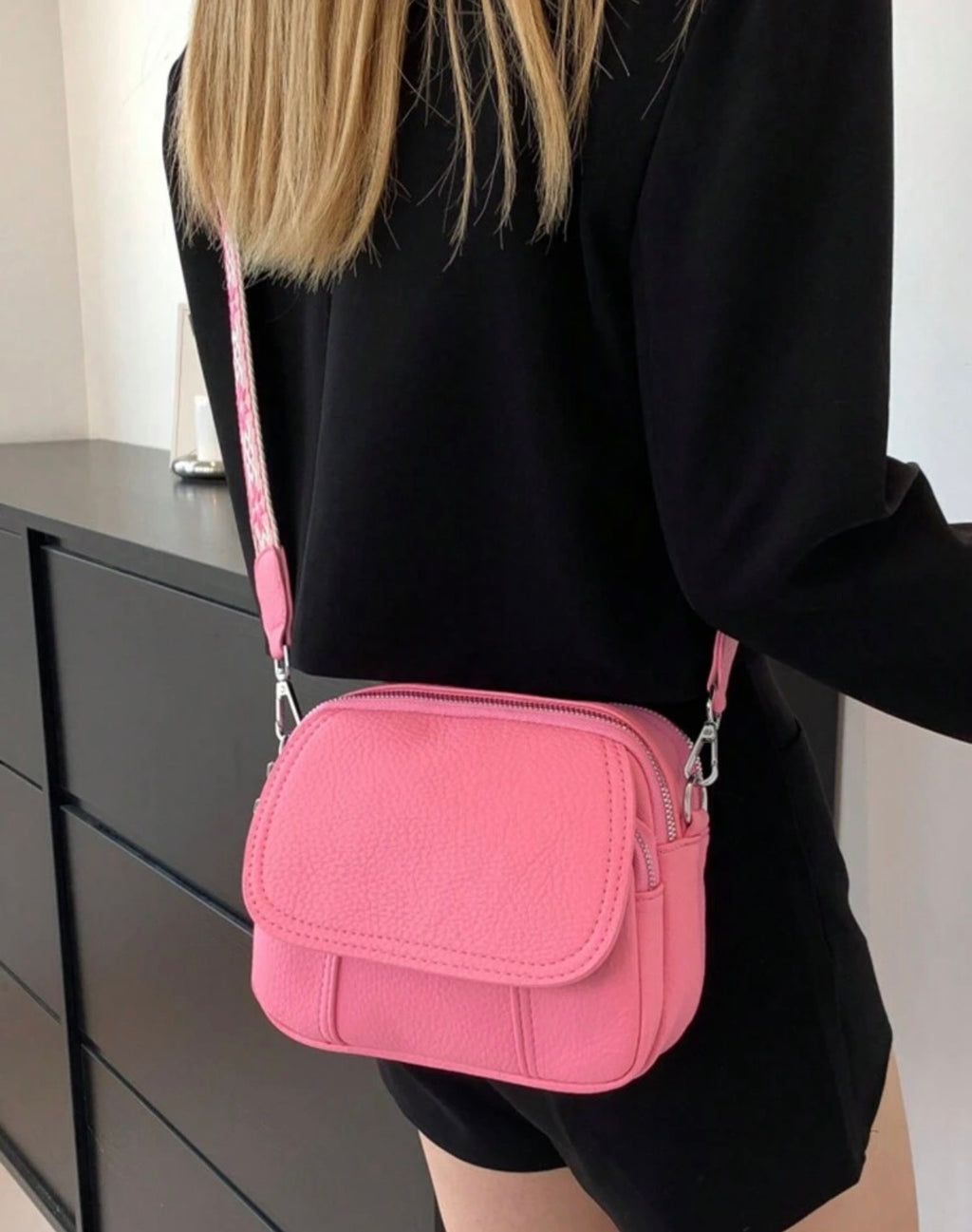 Candy Pink Crossbody Bag