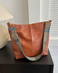 Brown Boho Strap Slouch Tote Bag Set
