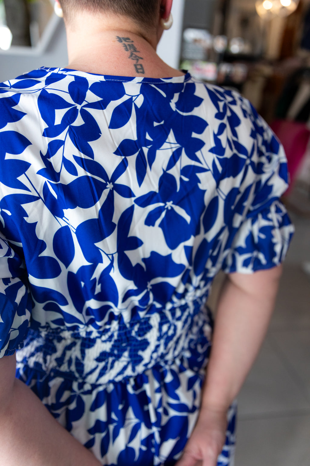 SHEIN VCAY Plus Size Floral Print V-Neck High Slit Dress Maxi Women Outfit