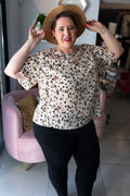 Plus Size Floral Printed Ruffle Hem Blouse