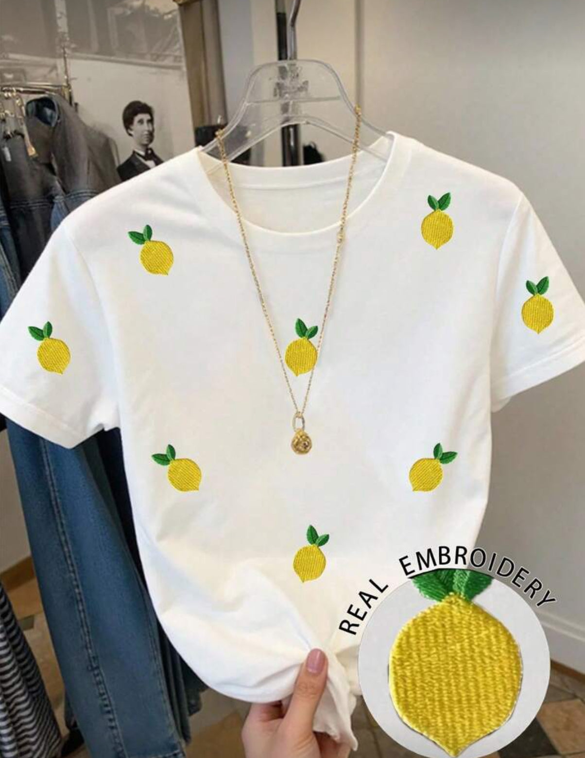 Real Embroidery Lemon Tshirt