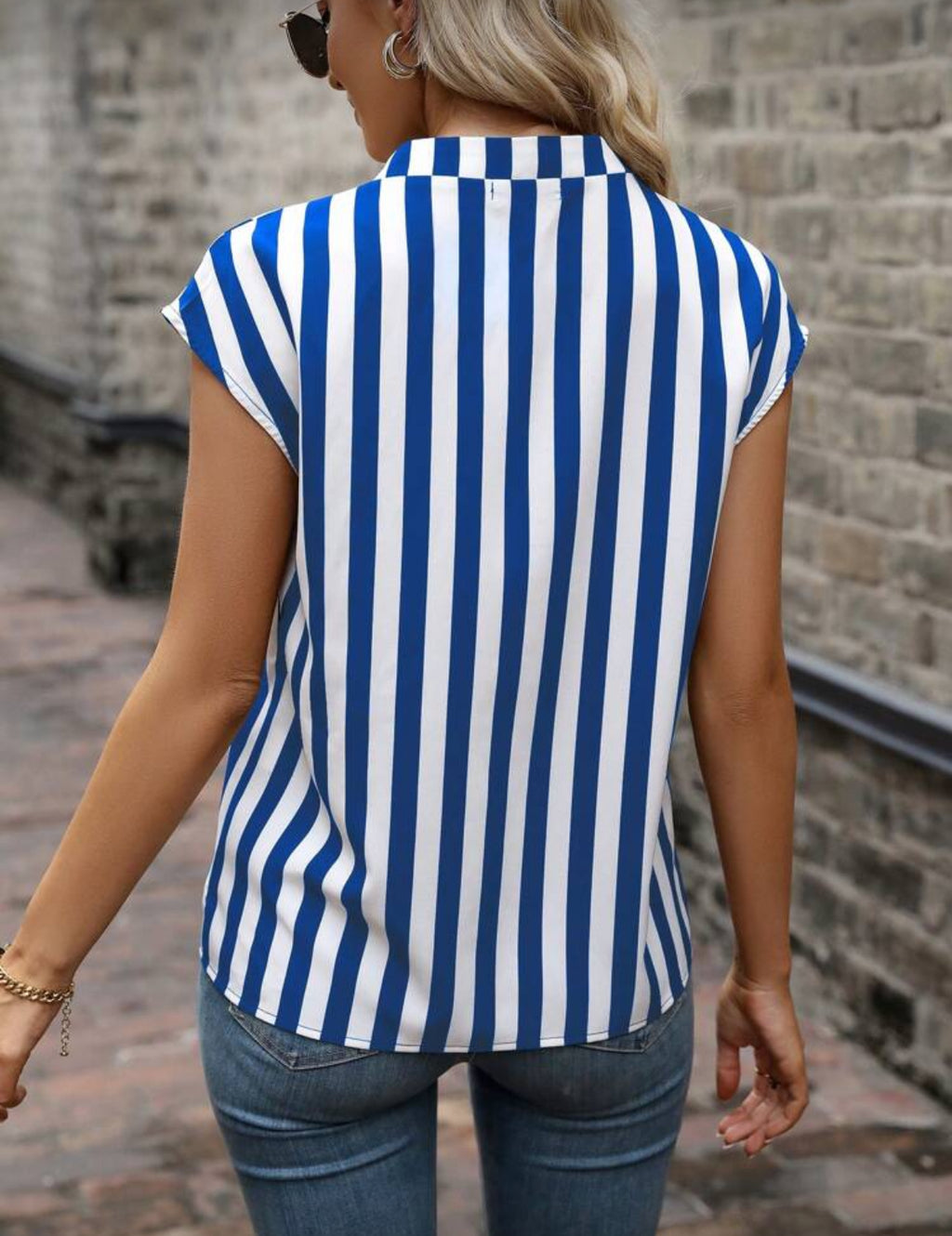 Blue and White Stripped Blouse